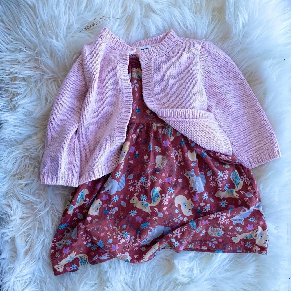 Gap Knit Spring Cardigan with woodland dress